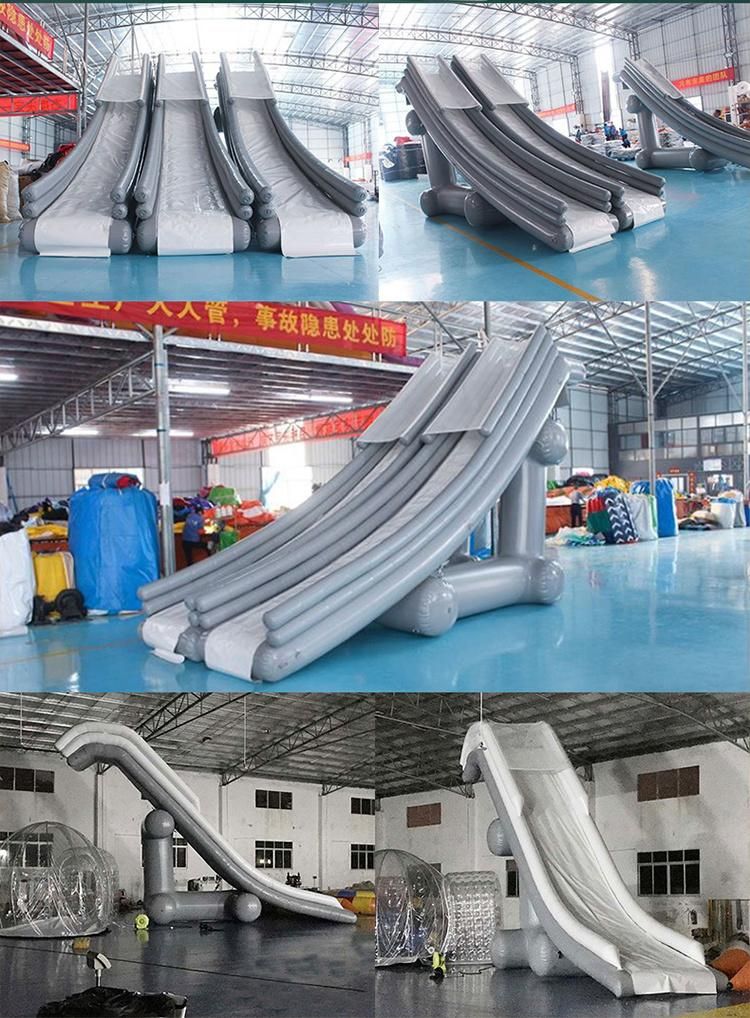 Floating Inflatable Yacht Water Slide / Boat Dock Slide for Water Games