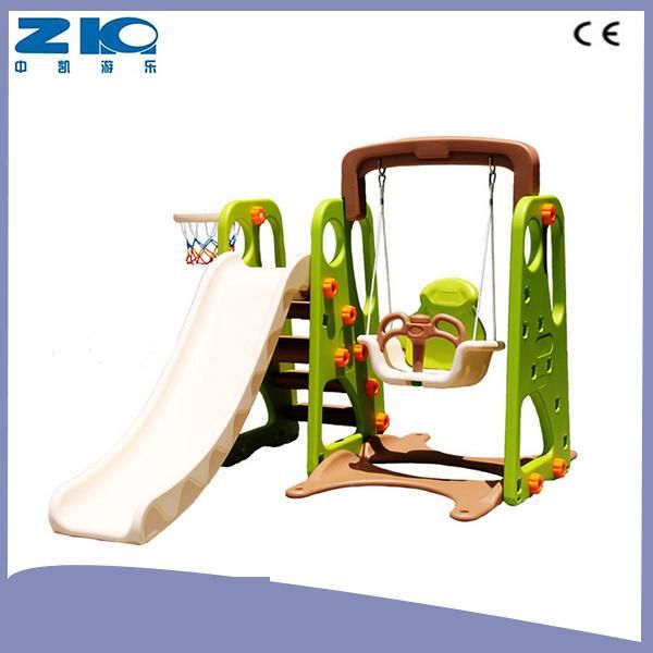 Kindergarten Children Playground Plastic Slide with Basketball for Kids