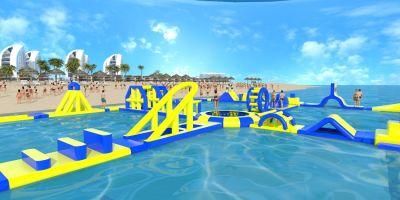 35m X 40m Giant Water Park Inflatable Water Obstacle Course, Inflatable Pool Obstacle, Resort Entertainment Park