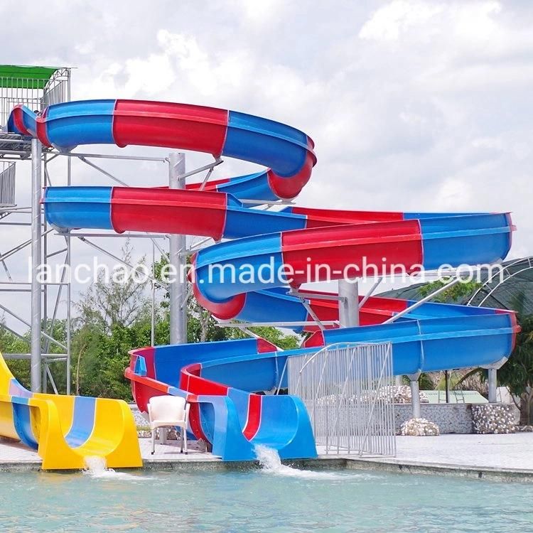 Indoor Outdoor Swimming Pool Water Park Fiberglass Spiral Open Slide
