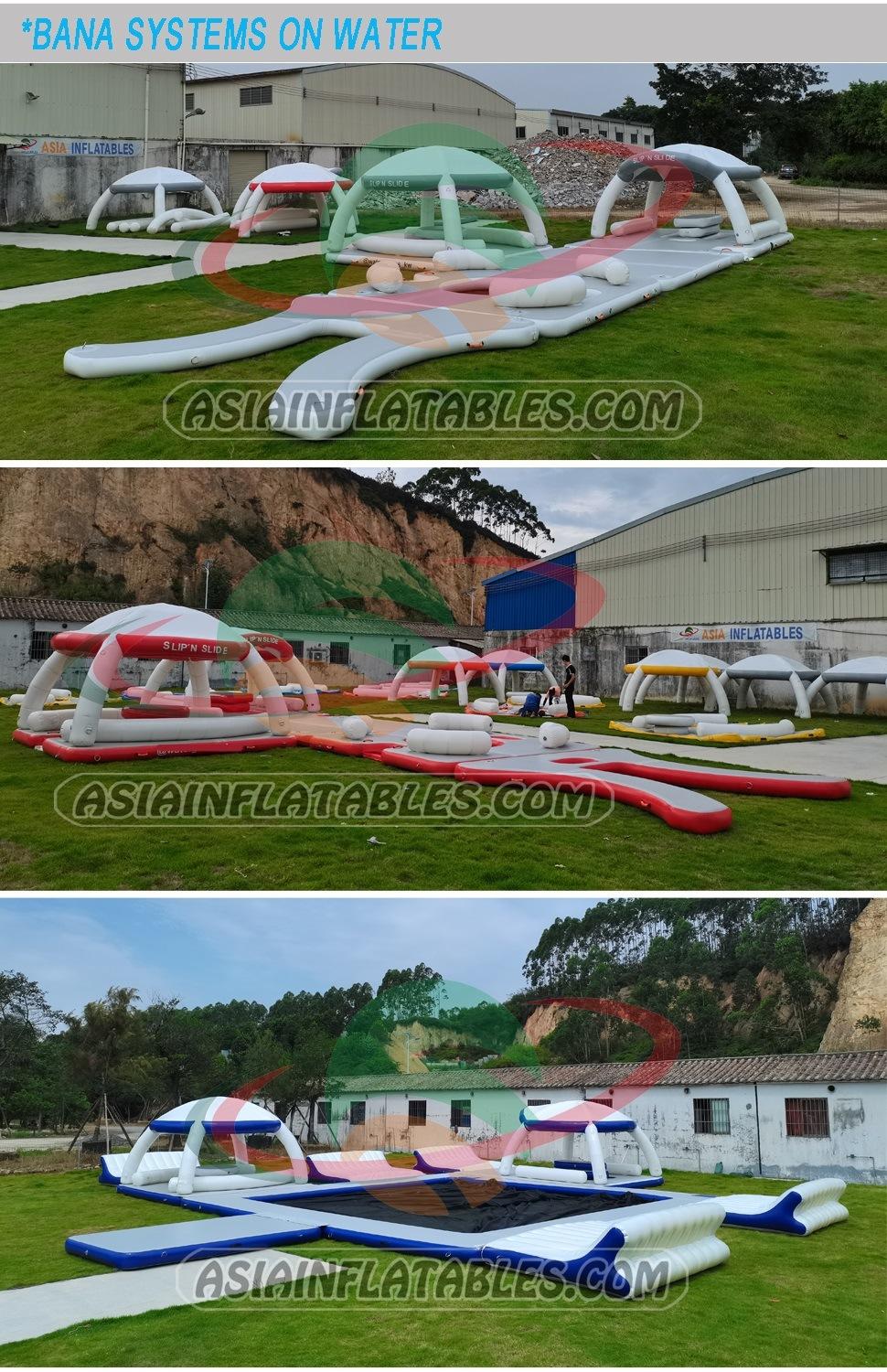 Inflatable Aqua Banas Inflatable Water Floating Island Leisure Platform with Tent