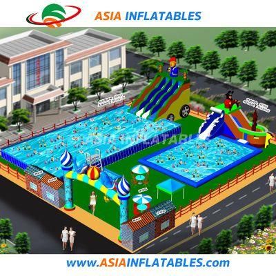 Ground Inflatable Water Amusement Park Slide and Pool for Sale