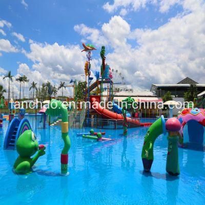 Small Outdoor Water Park Equipment Children Fiberglass Spray Slide