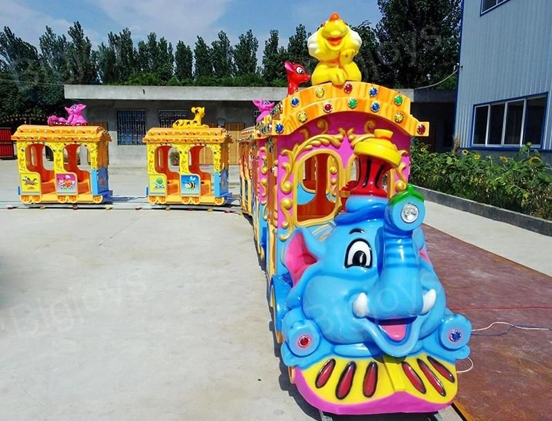 Kids Electric Amusement Train Rides, Luxury Train for Kids/Elephant Electric Track Train for Sale (BJ-ET18)
