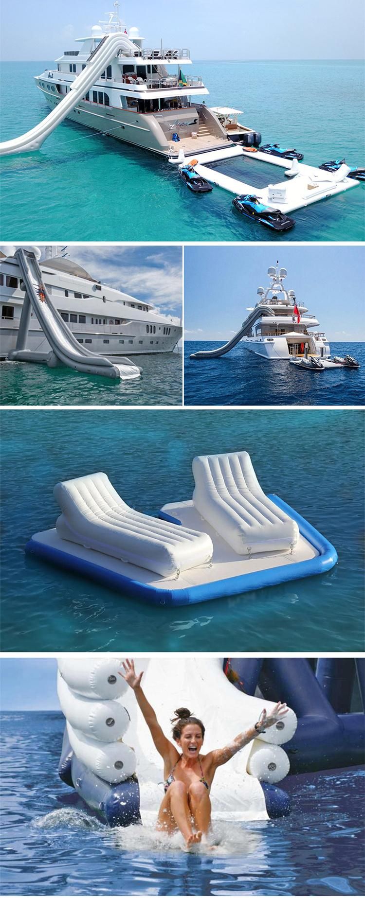 Luxury Yacht Floating Water Slide Inflatable Slide for Marine Amusement