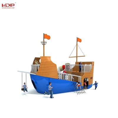 Wooden Outdoor Playground Ship Shape Amusement Equipment for Kids
