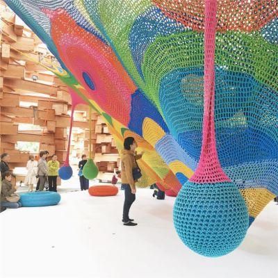 Attractive Kids Indoor Exercise Playground Equipment Rope Nets Crocheted Playground Rainbow Climbing Net