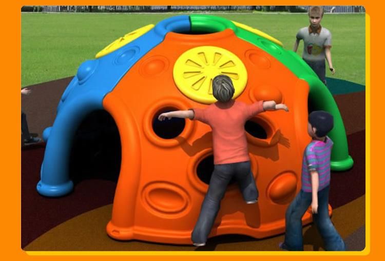 Indoor Outdoor Playground Equipment Plastic Climbing Wall with Slide Dome Toys