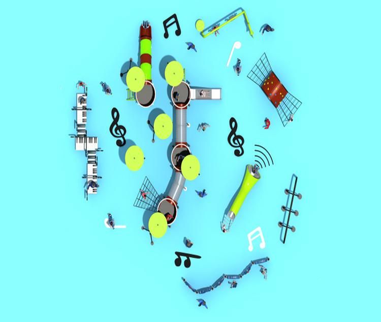 New Music Series Features Customized Colorful Commercial Outdoor Children Playground