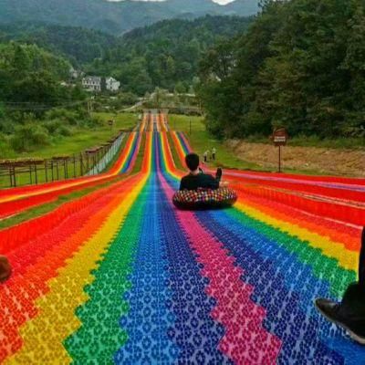 Adult Outdoor Plastic Grass Rainbow Slide Kids Park Playground Equipment