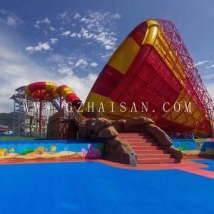 Water Park in Hotel with Big Water Slides and Kids Slides and Water Park Equipment