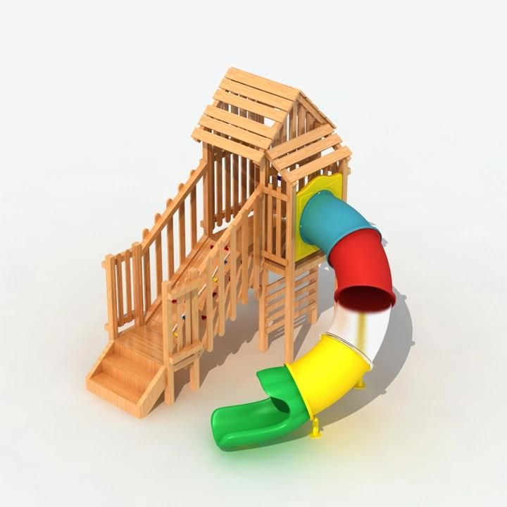 Small Size Wooden Play Equipment for Children Wood Garden Play