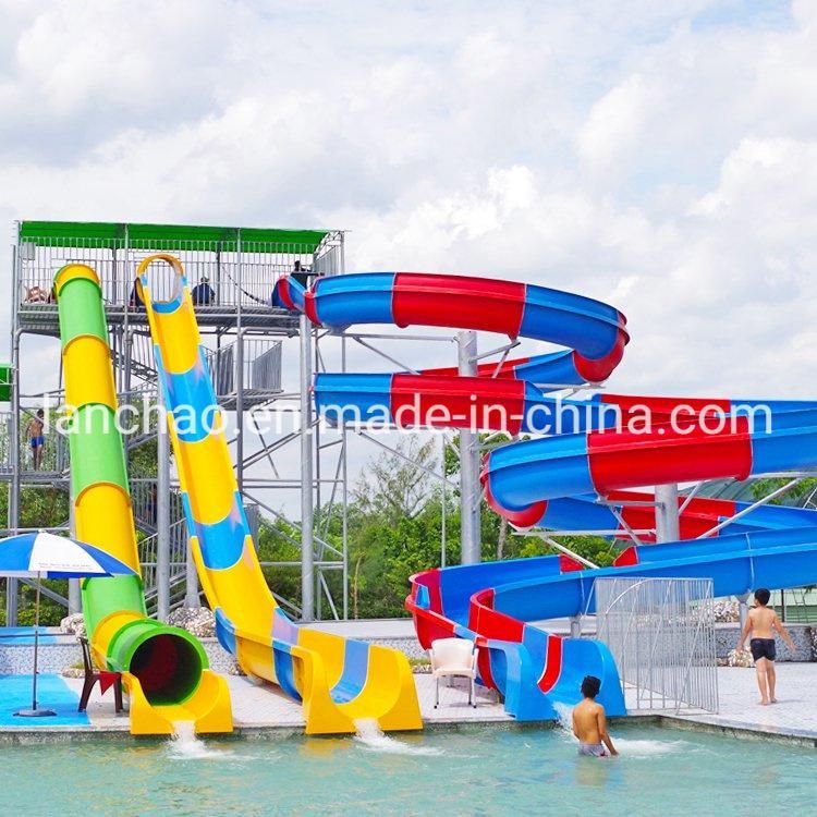 Swimming Pool Fiberglass Water Park Slide Set