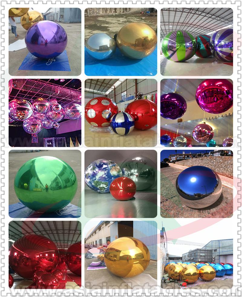 Party Decorate Hanging Ball Inflatable Mirror Balloon PVC Silver Ball
