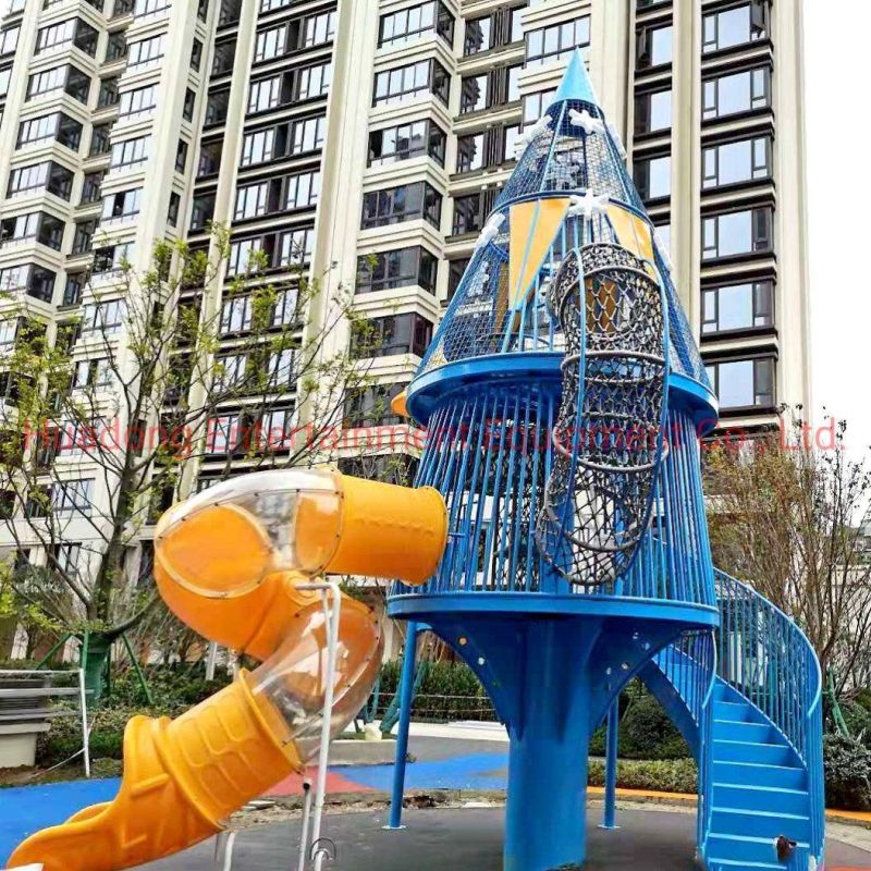 Popular Children Plastic Outdoor Playground Set Slides Unique Structure Park Area High Quality Anti-Fading Anti-Aging Playground Equipment