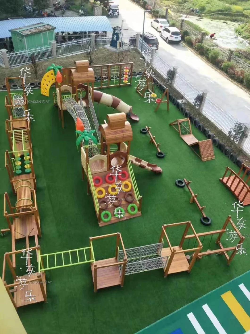 Customized of Kids Outdoor/Indoor Playground Slide Hottest Wooden Climbing Structure Nature Park Anticorrosive Wood