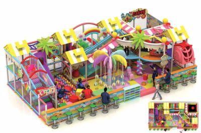 Candy Theme Mini Indoor Playground with Rotary Coconut Tree