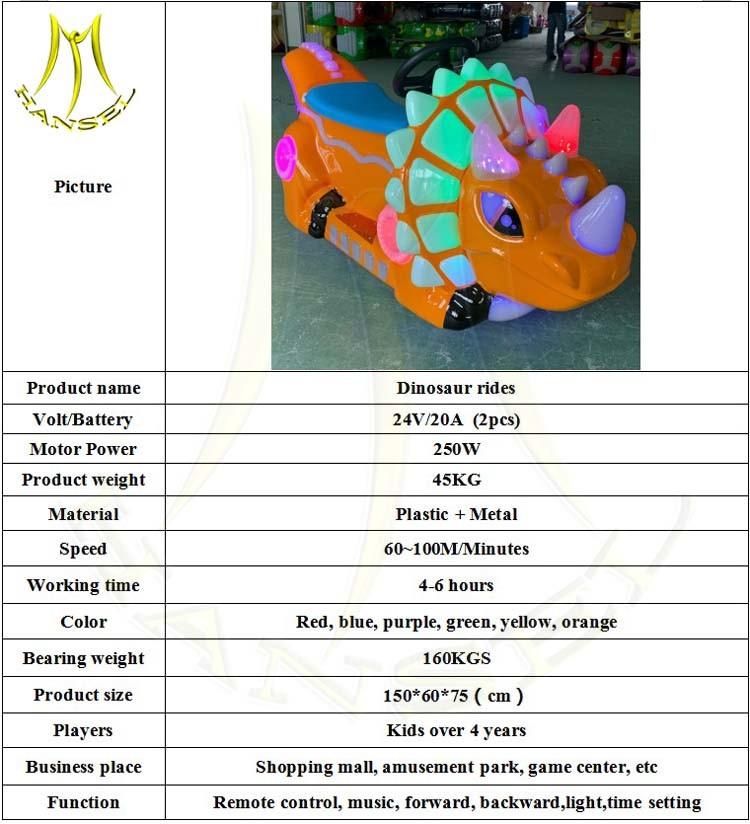 Hansel Children Amusement Prince Motor Dinosaur Bike for Kids Shopping Mall