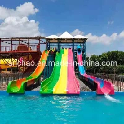 Rianbow Racing Slide and Freefall High Speed Water Park Slide