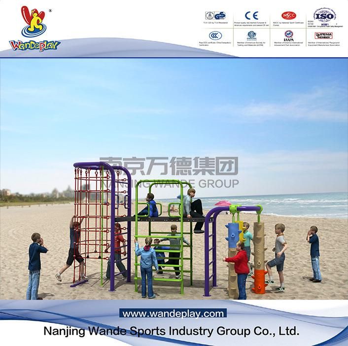 Outdoor Plastic Slide Climbing Frame Rope Net Playground Equipment