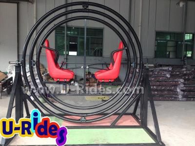 Outdoor thrilling rides human gyroscope / standing spaceball gyroscope rides