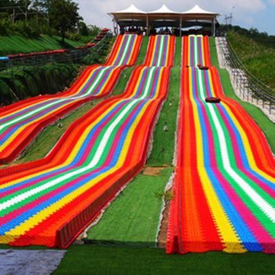 Outdoor Amusement Park Kids Grass Rainbow Slide Playground Sports Equipment