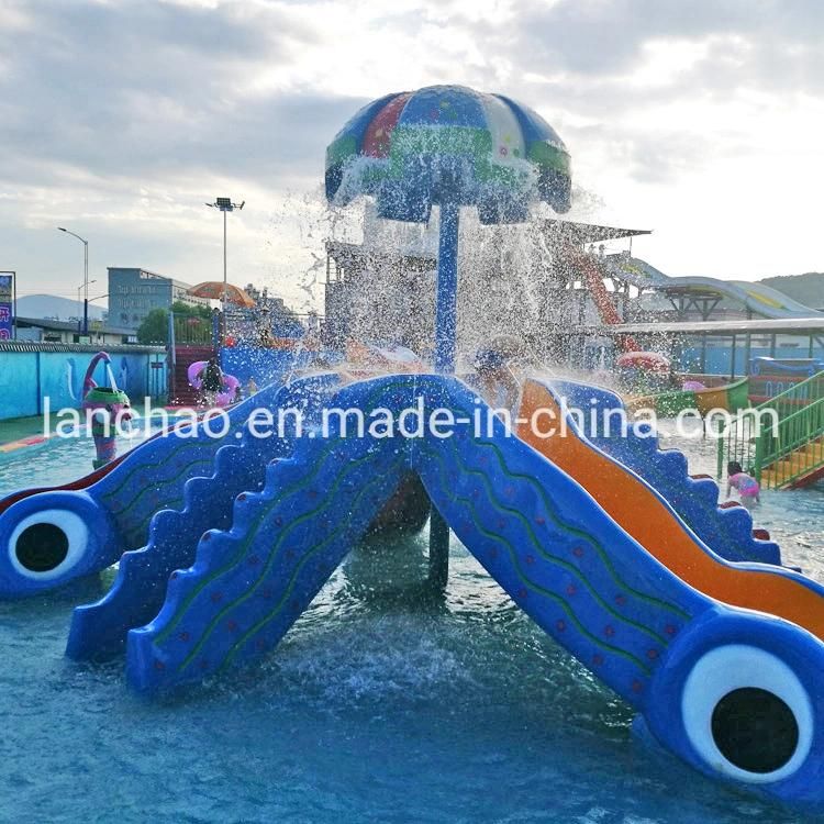 Water Park Small Pool Fiberglass Octopus Water Slide for Children