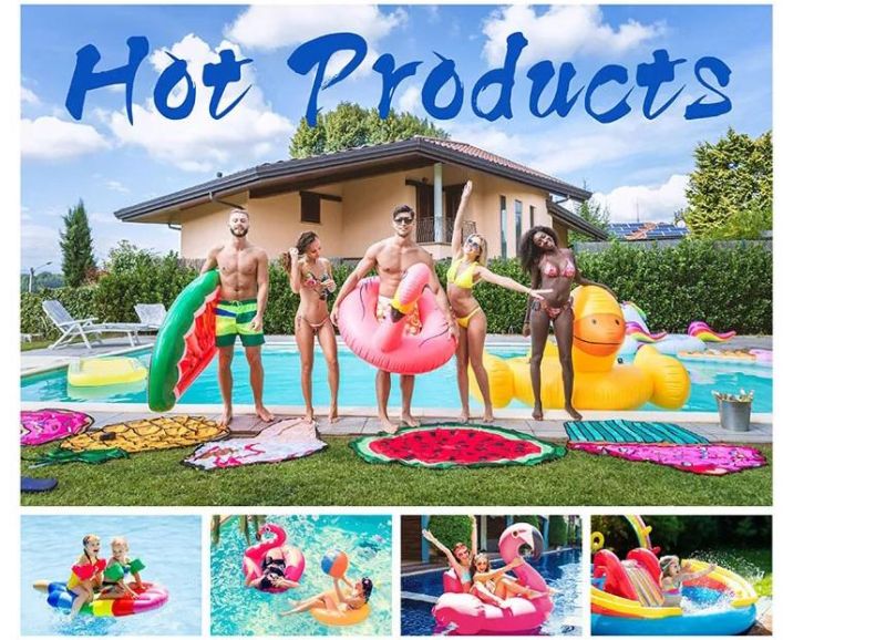 Flamingo Inflatable Swimming Ring Glitter Baby Pool Float with Canopy