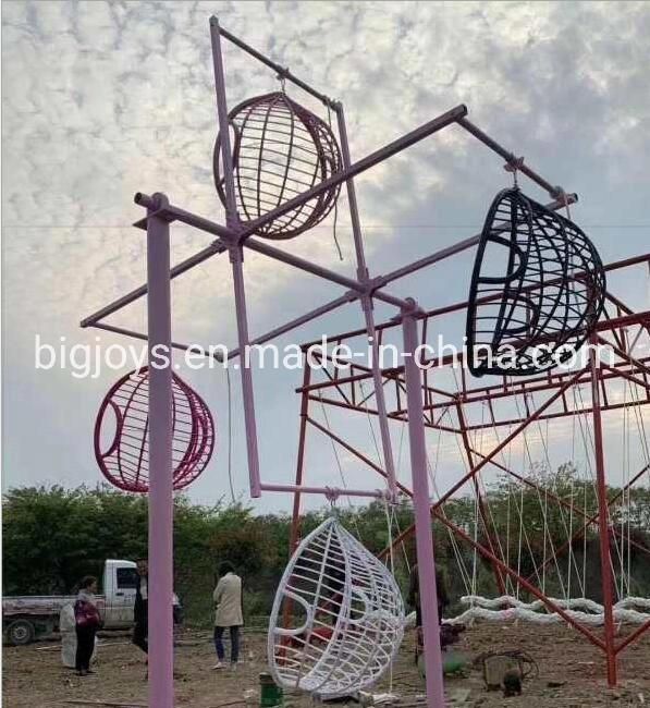 Kids Game Outdoor Playground Amusement Equipment Giraffe Flying Chair for Kids