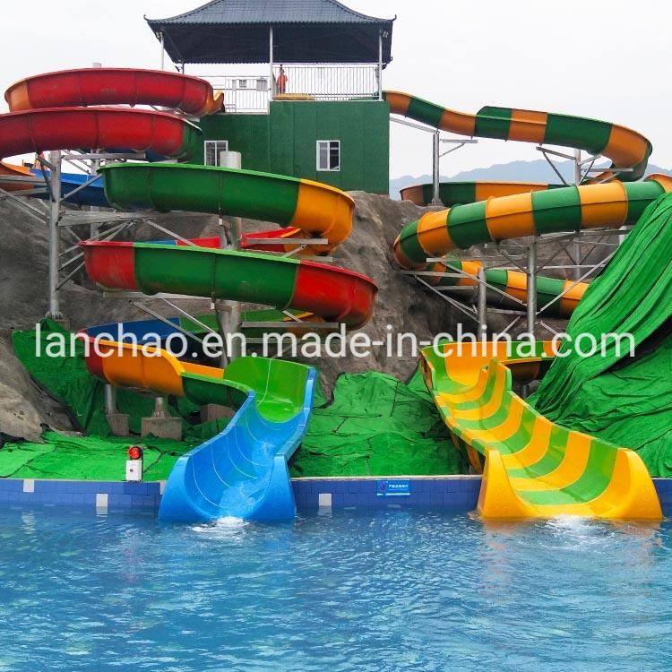 Open Rafting Closed Spiral Adult Fiberglass Water Park Slide Facility