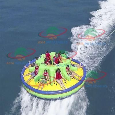 Custom Design 6 Person Inflatable Crazy UFO with Cushion, Inflatable Flying Towables
