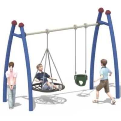 Park Outdoor Playground Equipment Community Kids 2 Person Swing Set