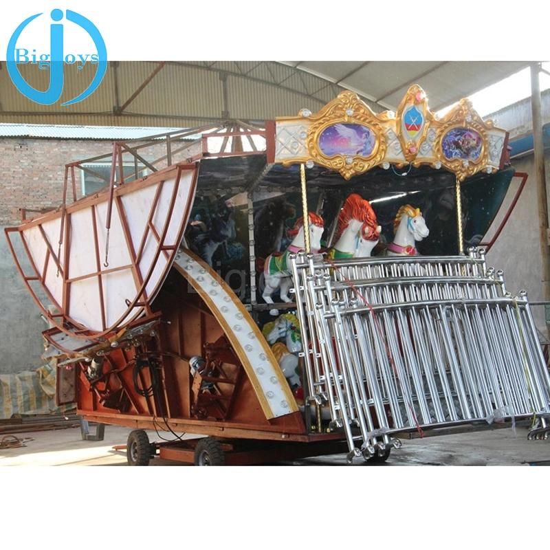 Cheap Amusement Park Mobile Trailer 16/24 Seats Carousel Ride (BJ-KR900)