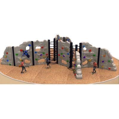 Durable Upright Plastic Rock Climbing Wall Panels Holds Jungle Gym Play Set for Kids