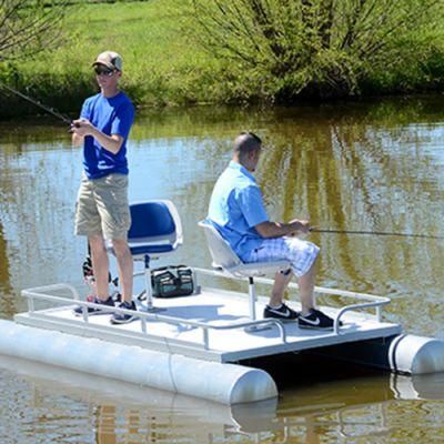 Kinocean 2 Person Floating Deck Fishing Mini Pontoon Boats for Sale