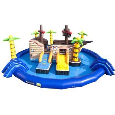 Portable Swimming Pool Amusement Equipment Inflatable Theme Water Park with Slide for Land