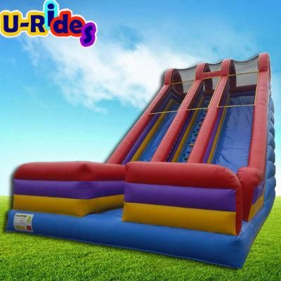 Colorful Inflatable slide with double lanes for indoor playground