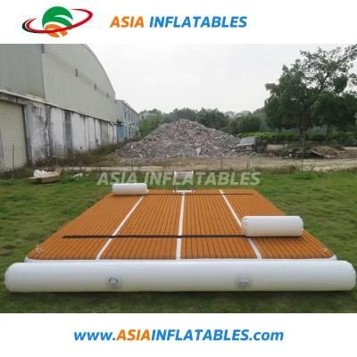 Leisure Teak Inflatable Floating Mat Inflatable Drop Stitch Dock with Ladder