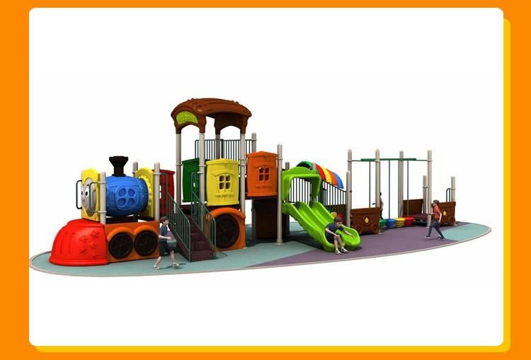 Jinshi Lovely Kids Outdoor Playground Amusement Park Equipment Items Thomas Plastic Slide