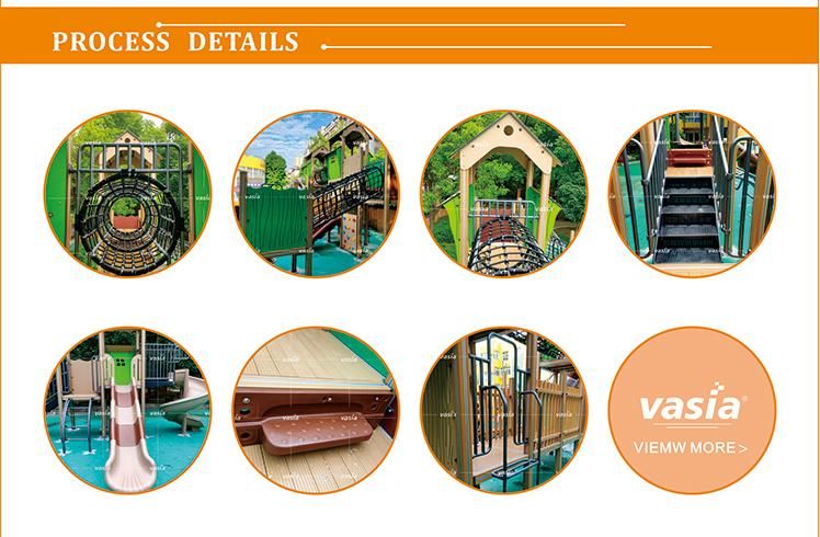 New Model Outdoor Playground Preschool Children Wood Plastic Play Playground Set