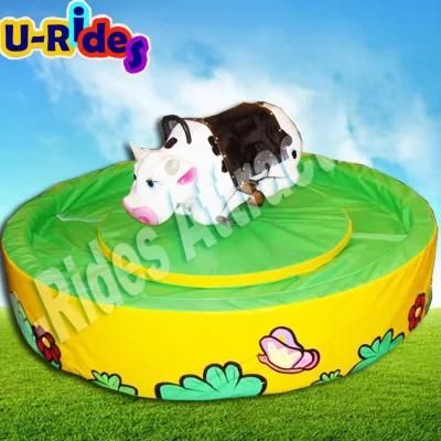 Green Round Mat Mechanical Baby Bull for Kids