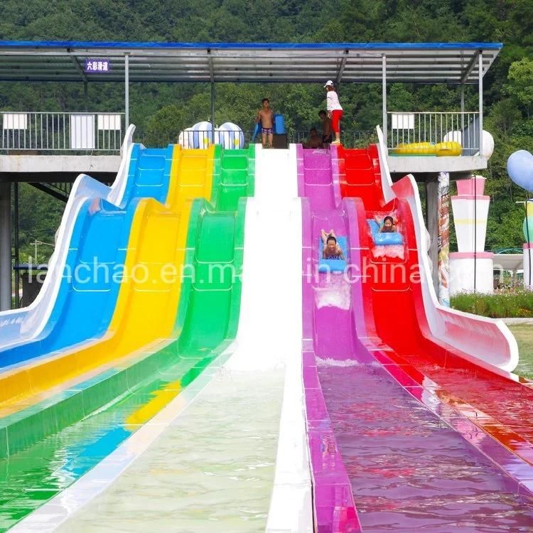 Water Park Play Equipment Colorful Rainbow Racing Fiberglass Slide