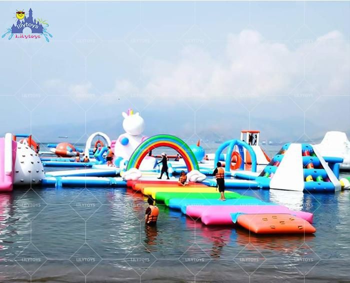 Giant Inflatable Floating Aqua Park Inflatable Obstacle Course Water Park