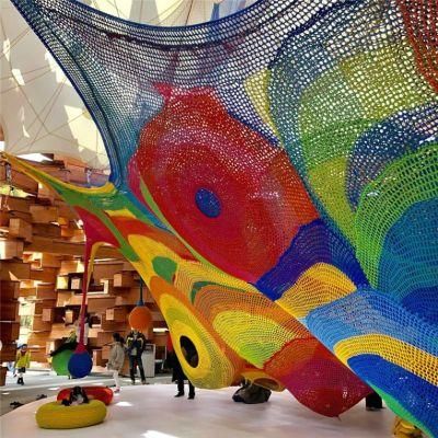 New Design Colorful Indoor Playground Kids Safety Climbing Rainbow Net Tree for Children
