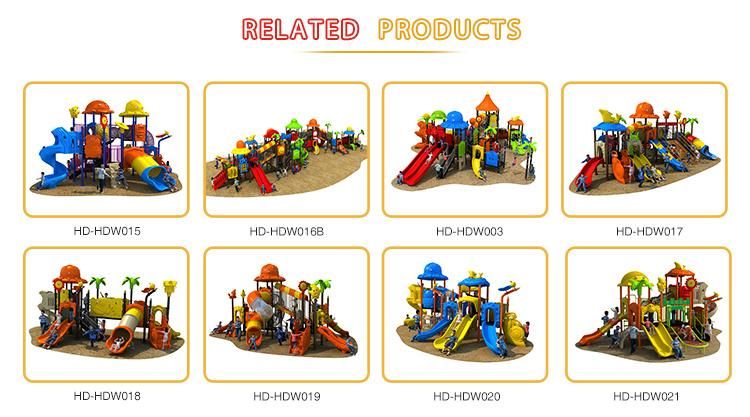 Outdoor Large Plastic Toys Kids Animal Paradise Series Playground Slides for Play Area