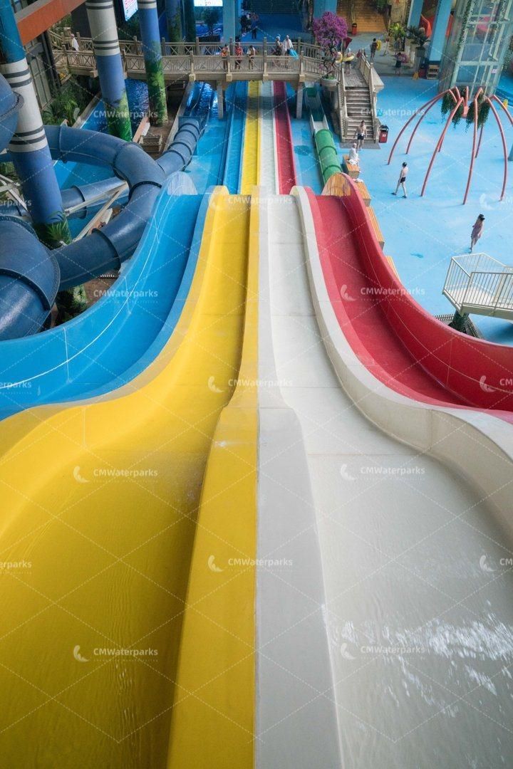 Customized Fiberglass Water Slide Linghai Jiuhua Spring Hotel Water Park