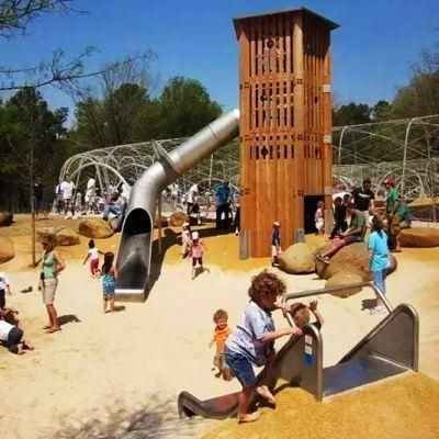 Scenic Outdoor Playground Park Kids Stainless Steel Slide Climbing Equipment