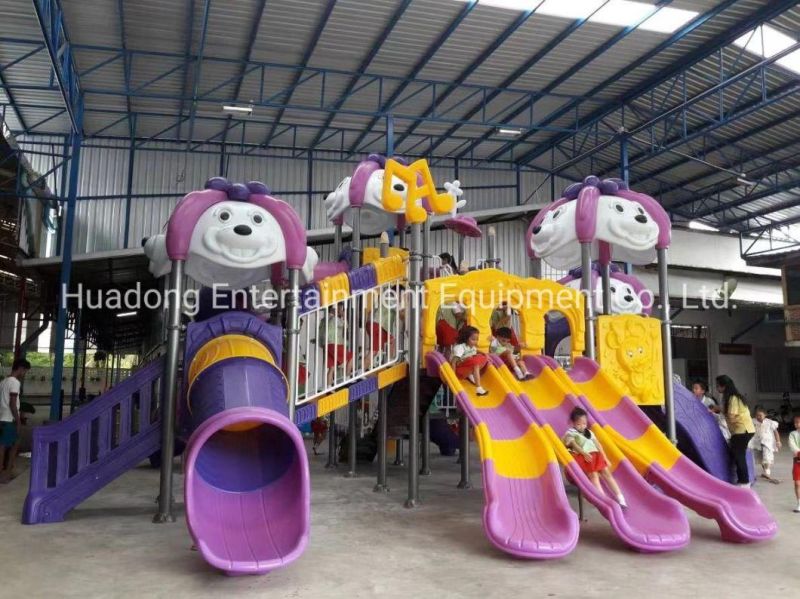 New Design Outdoor Playground Popular Kid Playhouse Slide Cartoon Style with ISO/TUV/ASTM Certificates Anti-Fading, Anti-Aging Park