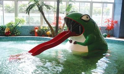 Funny Fountain Spray Park Water Play Equipment Frog Slide for Water Park Play
