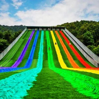 Scenic Adult Outdoor Grass Rainbow Slide Kids Park Playground Equipment